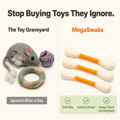 MegaSwabs - Giant Cotton Swab Cat Toys (6-Pack)