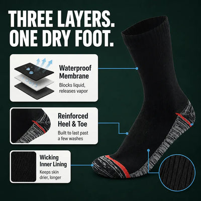 AquaSocks - Waterproof Breathable Hiking Socks