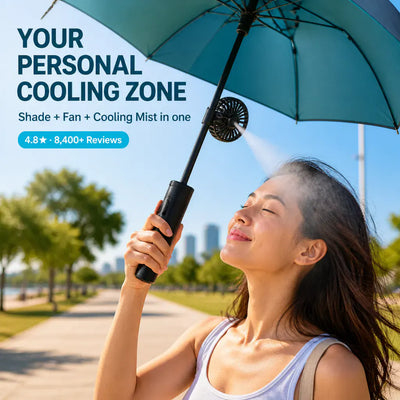 BreezeBrella - Fan & Mist Cooling Umbrella