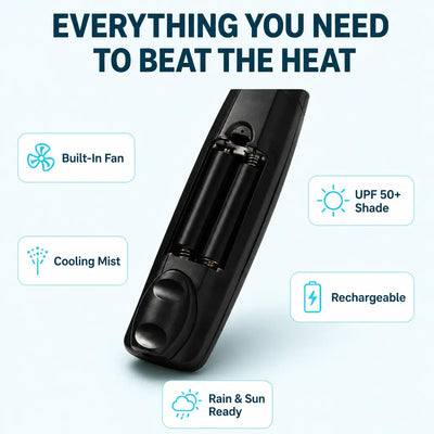 BreezeBrella - Fan & Mist Cooling Umbrella