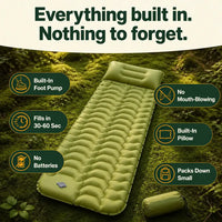 PumpRest - Camping Mattress with Built-In Foot Pump