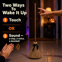 The Floating Witch Broom - Animated Halloween Decor