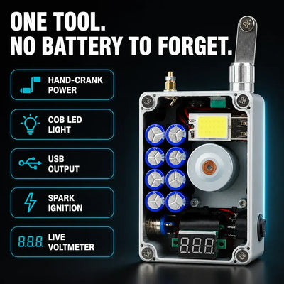 SparkCrank - Hand Crank Generator & Igniter