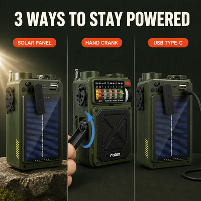 SurvivalWave R11 - Solar Crank Emergency Radio