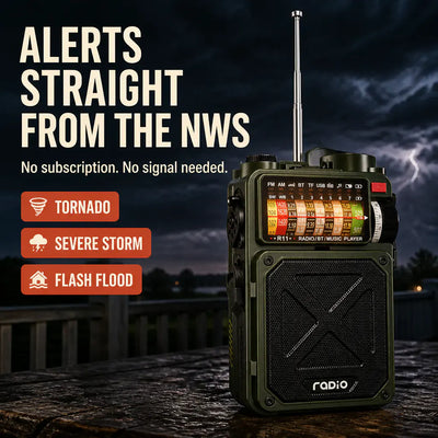 SurvivalWave R11 - Solar Crank Emergency Radio