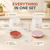 PattyPress 6-in-1 - Burger Press & Storage Set