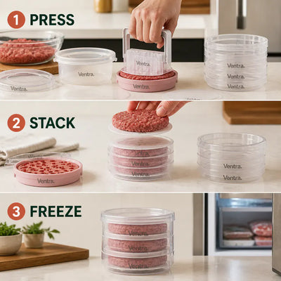 PattyPress 6-in-1 - Burger Press & Storage Set