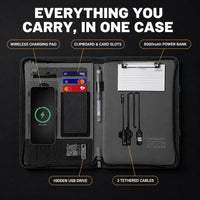PowerFolio - Padfolio with 8000mAh Wireless Charger