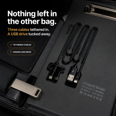 PowerFolio - Padfolio with 8000mAh Wireless Charger