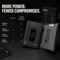 PowerFolio - Padfolio with 8000mAh Wireless Charger