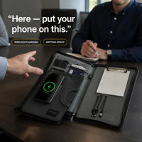 PowerFolio - Padfolio with 8000mAh Wireless Charger