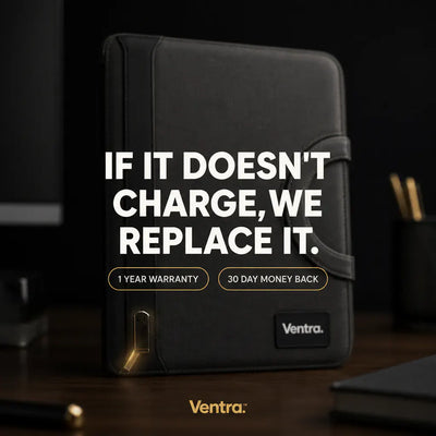 PowerFolio - Padfolio with 8000mAh Wireless Charger