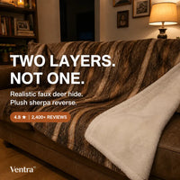 CabinThrow - Faux Deer Hide Sherpa Blanket