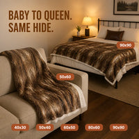 CabinThrow - Faux Deer Hide Sherpa Blanket