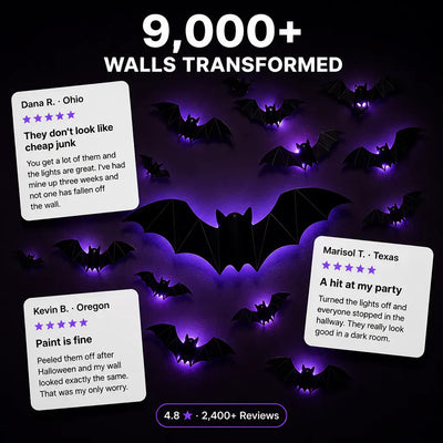 SpookGlow - 3D Bat & Spider Night Light Set