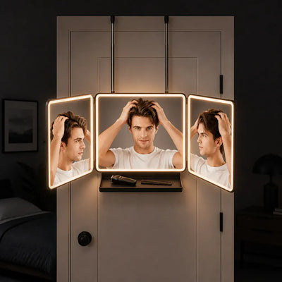 Ventra - 360° Trifold LED Mirror with Shelf