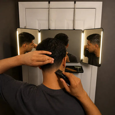 Ventra - 360° Trifold LED Mirror with Shelf