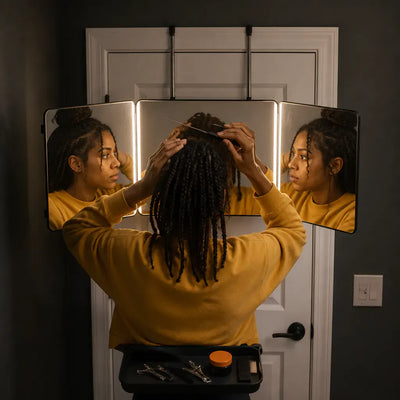 Ventra - 360° Trifold LED Mirror with Shelf