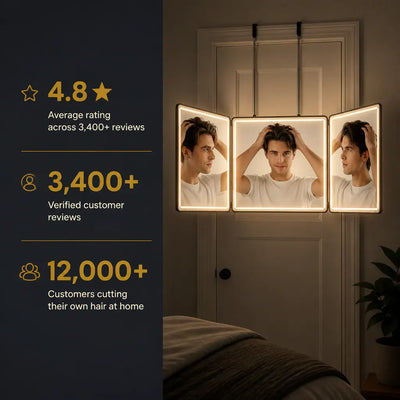 Ventra - 360° Trifold LED Mirror with Shelf
